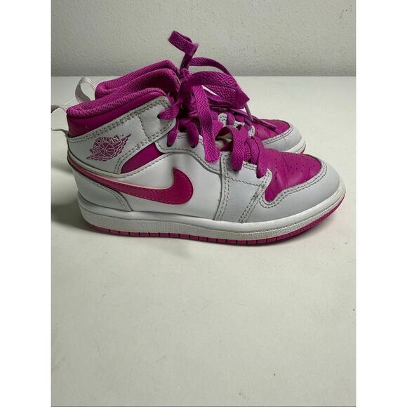 Air Jordan 1 Mid Shoes Size 12 GS Girls Nike FD8781-500 Basketball - Picture 6 of 14